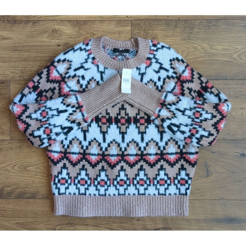 NWT Ann Taylor Womens M Long‎ Sleeve Fair Isle Sweater